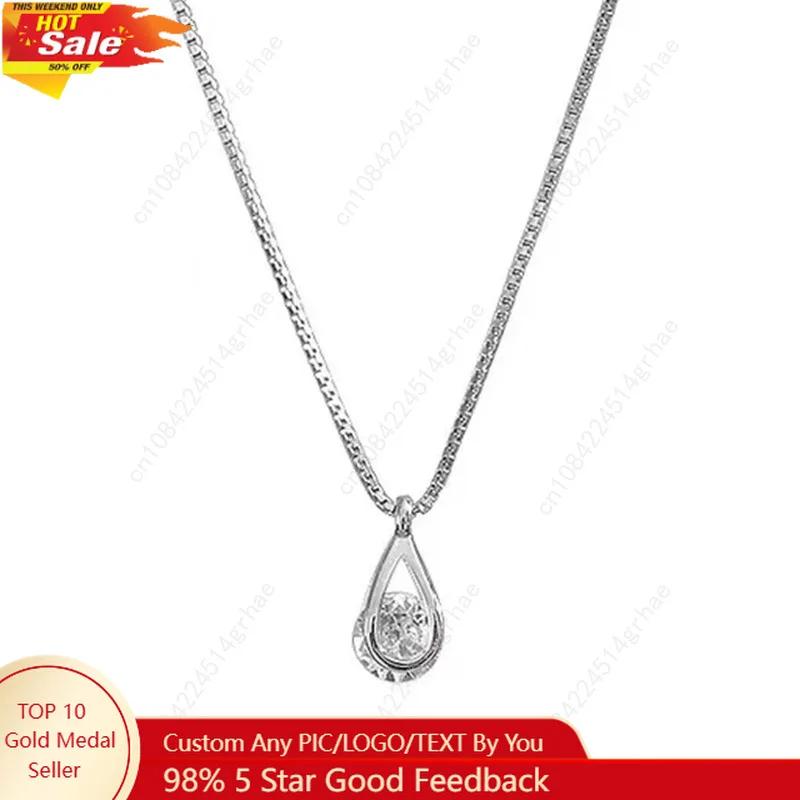 

Korean Fashion Water Drop Zircon Necklace For Women Jewelry 2025 Trending New Luxury Silver Color Crystal Necklaces Colar Kolye