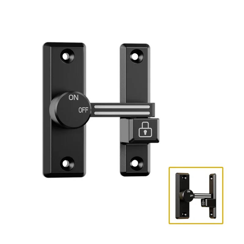 

FAST-Bolt Door Latch, Punch-Free Buckle, 180 Degree Left/Right Sliding, Suitable For Home Security Door, Barn Garage, Garden