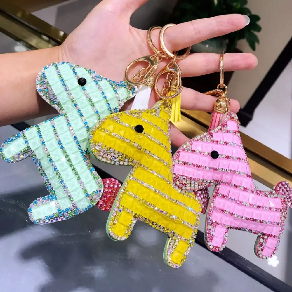 Colorful South Korea Bore Pony Keychain Creative Cartoon Car Key Ring Fashionable Cute Bag Pendant Female