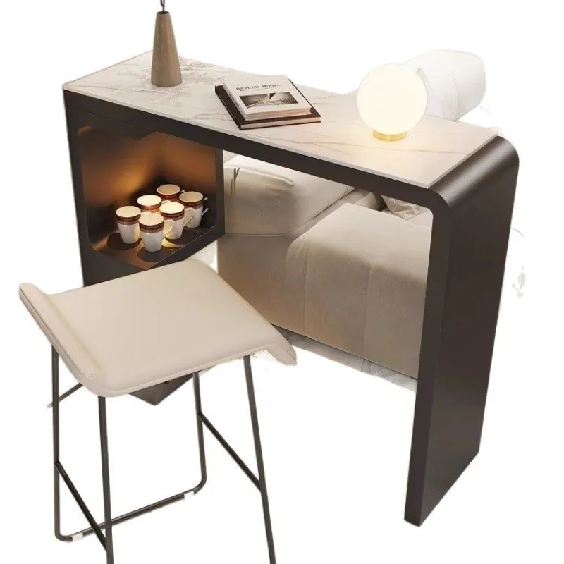 Leisure mini bar household mini bar , simple rock slab tall , long table, living room sofa balcony partition
