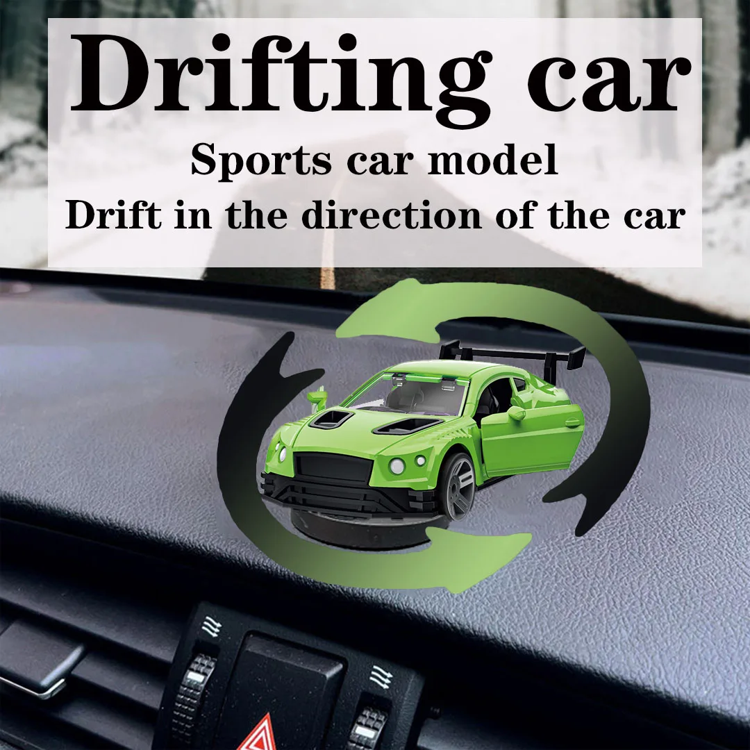 

Drifting car ornament alloy car model rotatable sports car 1:60 openable door car model center console decoration