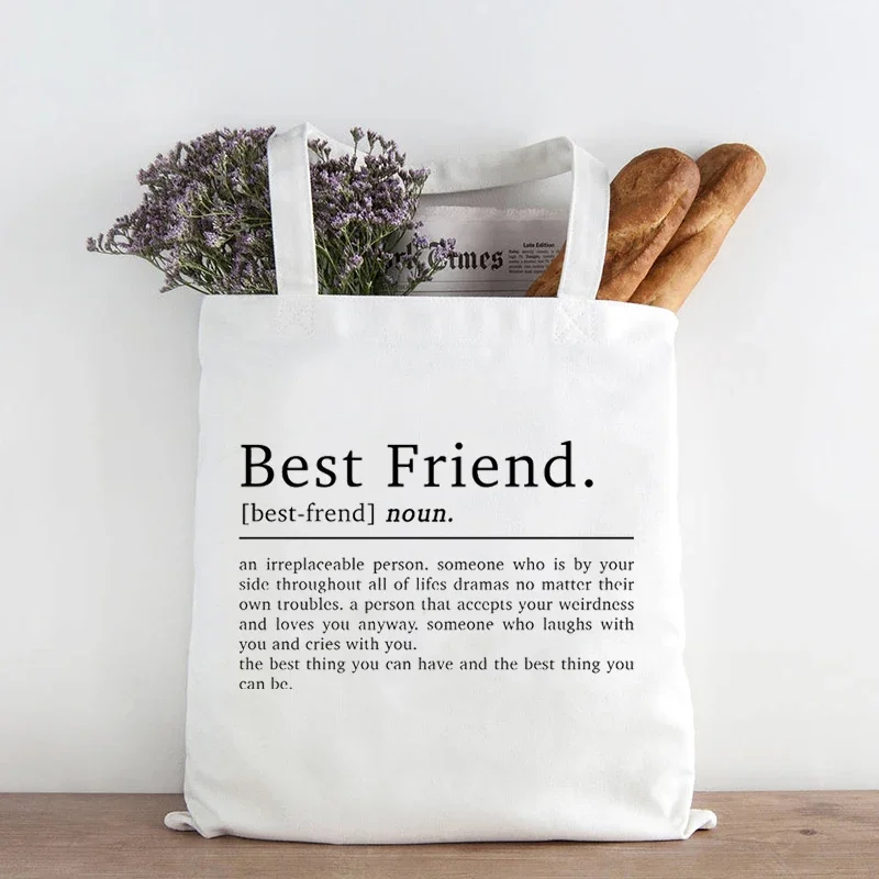 Friendship Print Shipping Bags Best Friend Gift Bestie Birthday Cute Bags Gift for Her Friendship Quote Fashion Tote Bag Letter