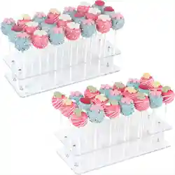Acrylic Cake Pop Display Stand, 20/21 Hole Clear Lollipop Holder for Weddings Christmas Birthday Parties Halloween Candy Decor