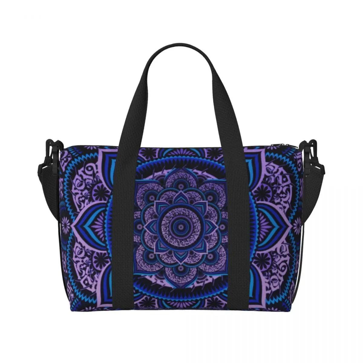 Benutzerdefinierte Poetics Mandala-Einkaufstasche für Damen, große Kapazität, Boho, Fitnessstudio, Strand, Schulter-Reisetasche