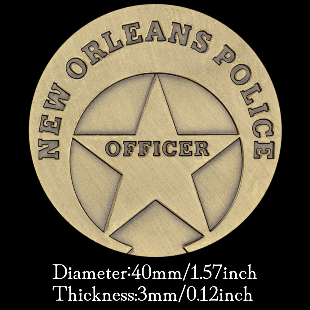 US New Orleans Police Officer Challenge Coin ST.Micheal Patron Saint of Law Enforcement Copper Plated Commemorative Coin view 3