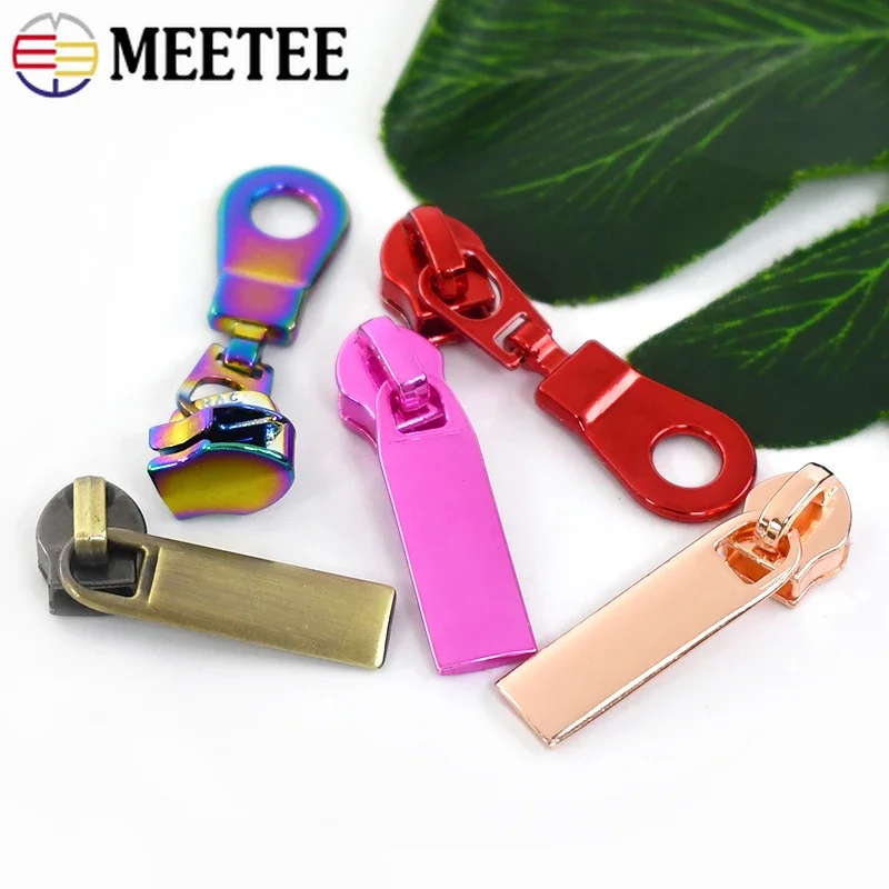 5/10/20Pcs Meetee 5# Zipper Slider for Nylon Zippers Tapes Down Jacket Pocket Zips Repair Kit Purse Zip Pull Head Accessories