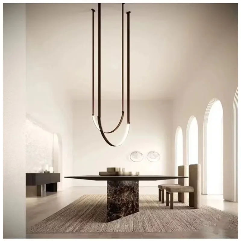 Minimalist Designer Belt Shape Pendant Light, Creative Artistic Alien Lamp, Stylish Chandelier for Restaurant & Boutique Store D