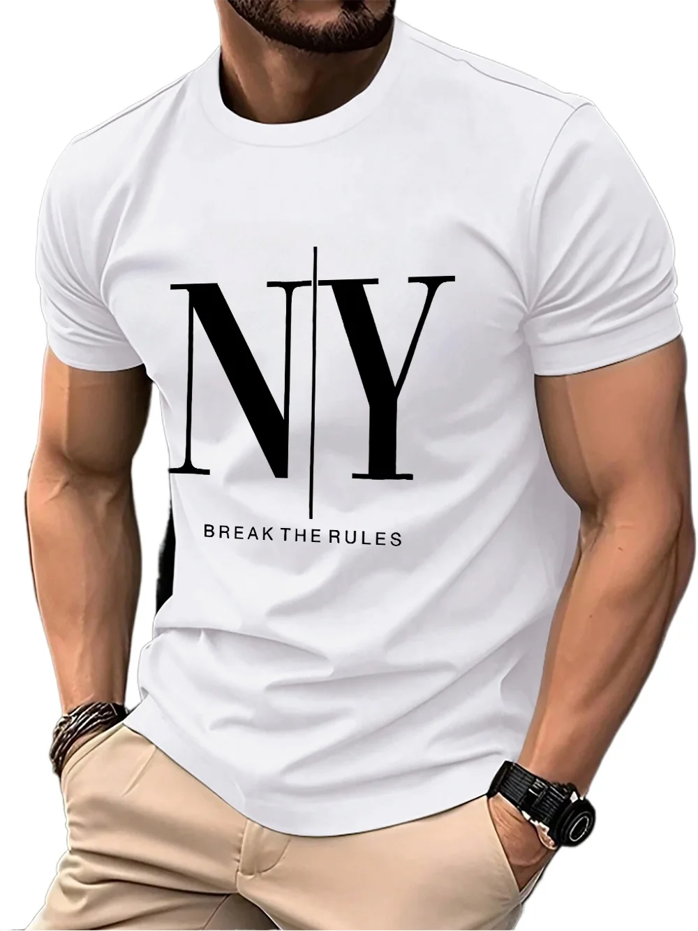 

Break The Rules Yes No Printed Cotton T-Shirts Men Summer O-Neck Short Sleeve T Shirt Soft Oversized Tops Basic Male Clothes