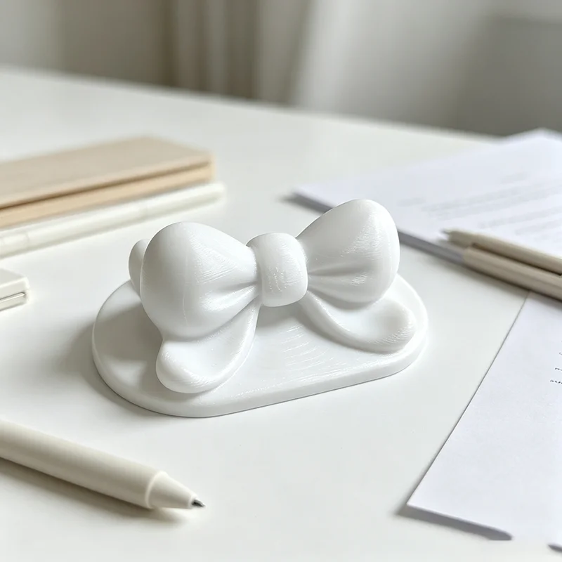 3D Printed Bow Pen Rest, Cute Desk Pen Holder, Creative Stationery Decor Brush Holder for Calligraphy
