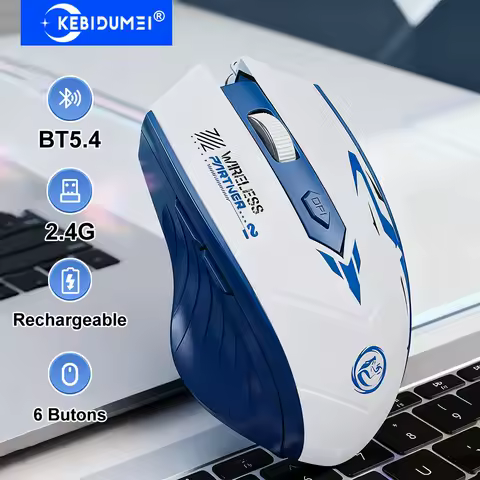 Bluetooth 5.4 Mouse 2.4G Wireless Mouse 6 Buttons Dual-Mode Mouse Rechargeable Gaming Mouse Office Mice For PC Laptop Macbook