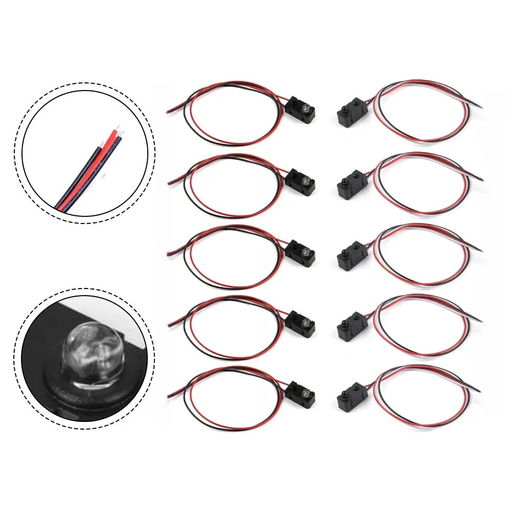 IR Break Beam Sensor Photoelectric Through-Beam NPN NO 2 For Ms 3.6-5.5V Up To M Range 70 MA Relay Drive For Counting 5 Pack