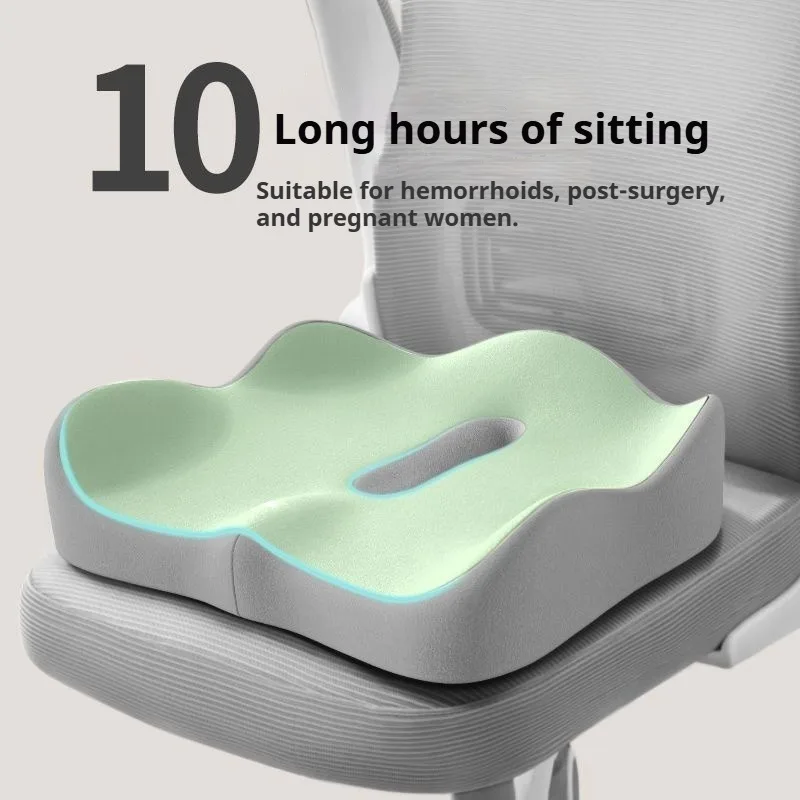 Ergonomic Waist Pillow Lumbar Orthopedic Memory Foam Seat Cushion Set Office Chair Backrest