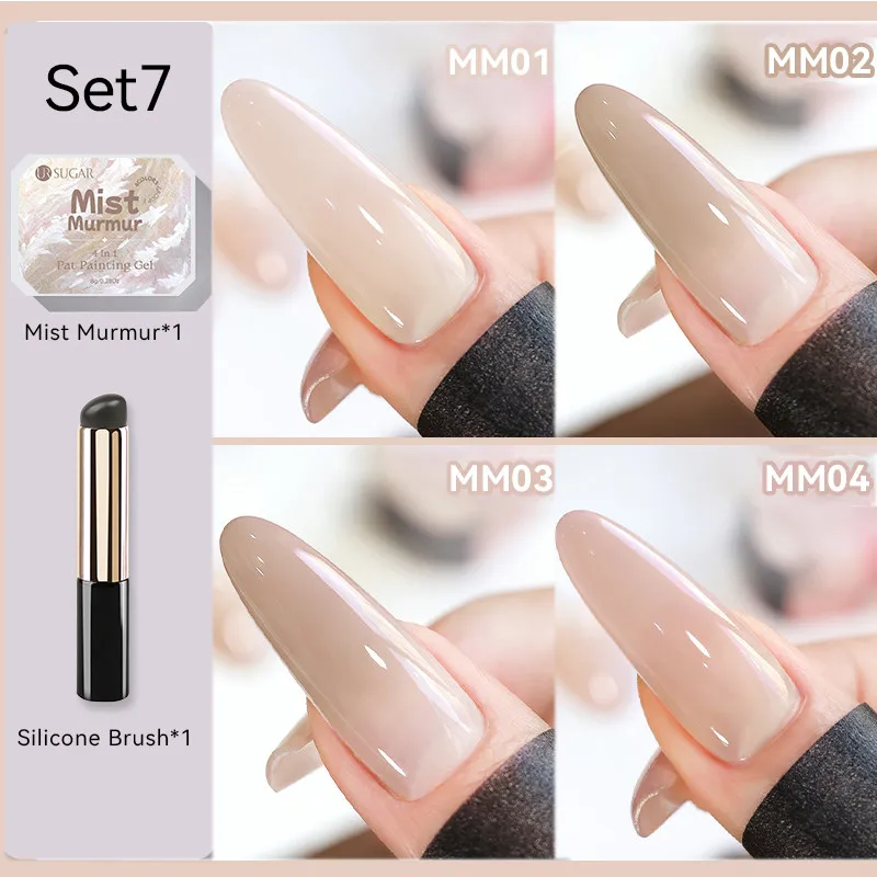 

UR SUGAR 4 IN 1 Pat Painting Gel Nail Polish High Saturation Solid Color Gradient French Soak Off UV Gel Transfer Patting Palett