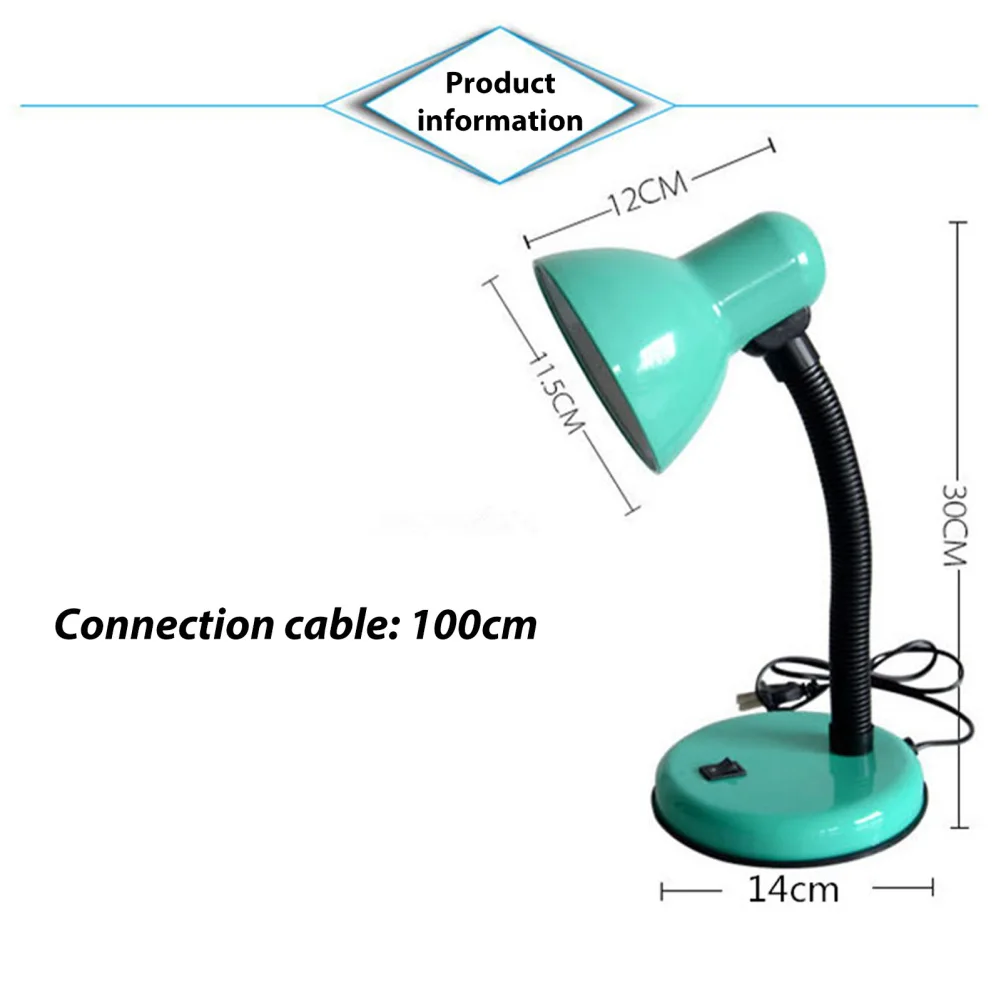 Lampe de chevet LED avec interrupteur à bouton, abat-jour en métal, lampe de table de chevet pour dortoir universitaire, bureau, chambre à coucher, table basse, salon