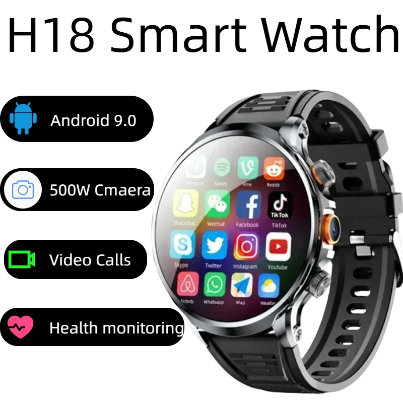 

Android умные часы 1,95-дюймовый большой экран 8 ГБ + 128 ГБ 4G полносетевые умные часы для мужчин Google Play WIFI GPS SIM-карта 2025