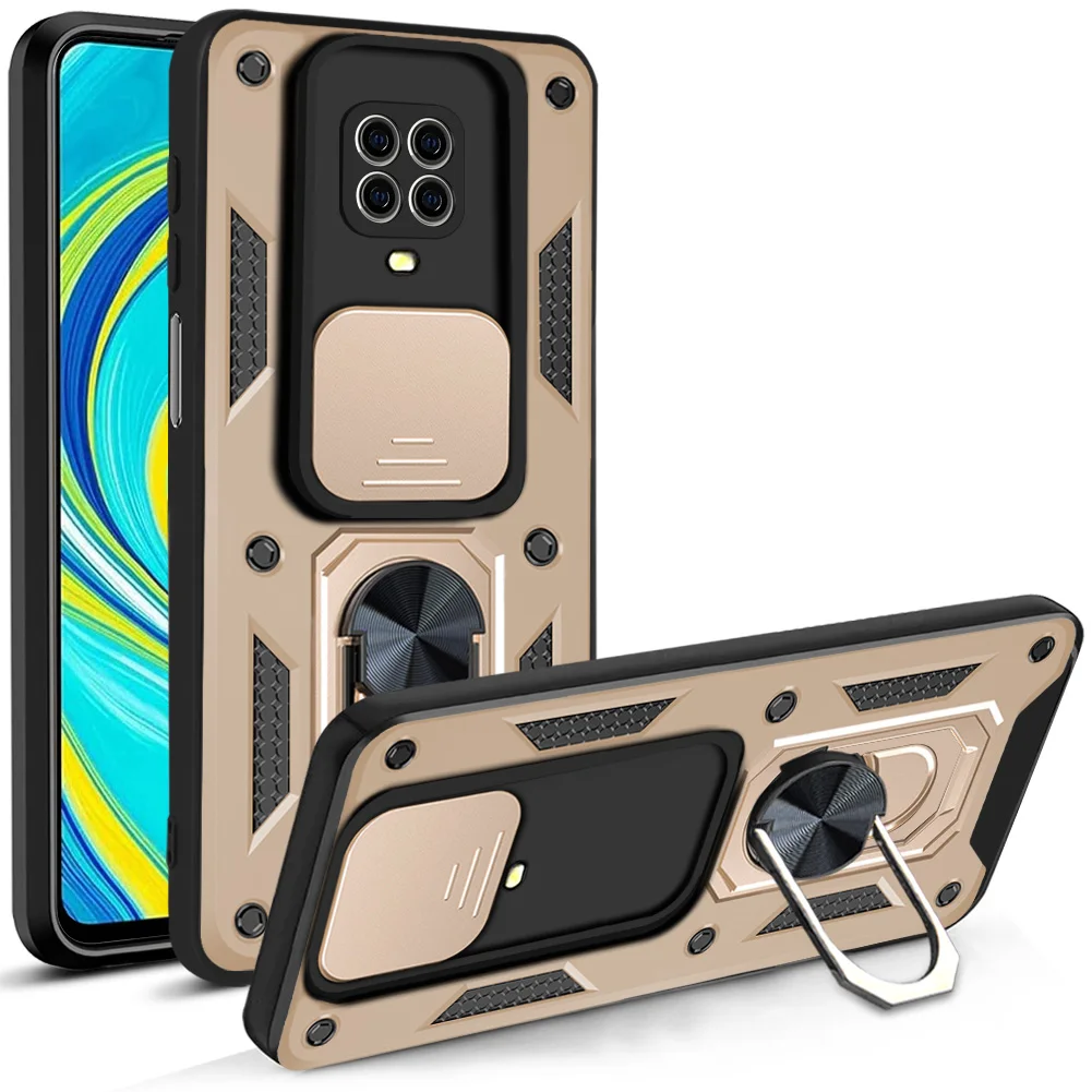 For Xiaomi Redmi Note 9 Pro Case Camera Protection Armor Cover Funda Xiaomi Redmi Note9 9Pro 9S 9 S Shockproof Ring Stand Covers