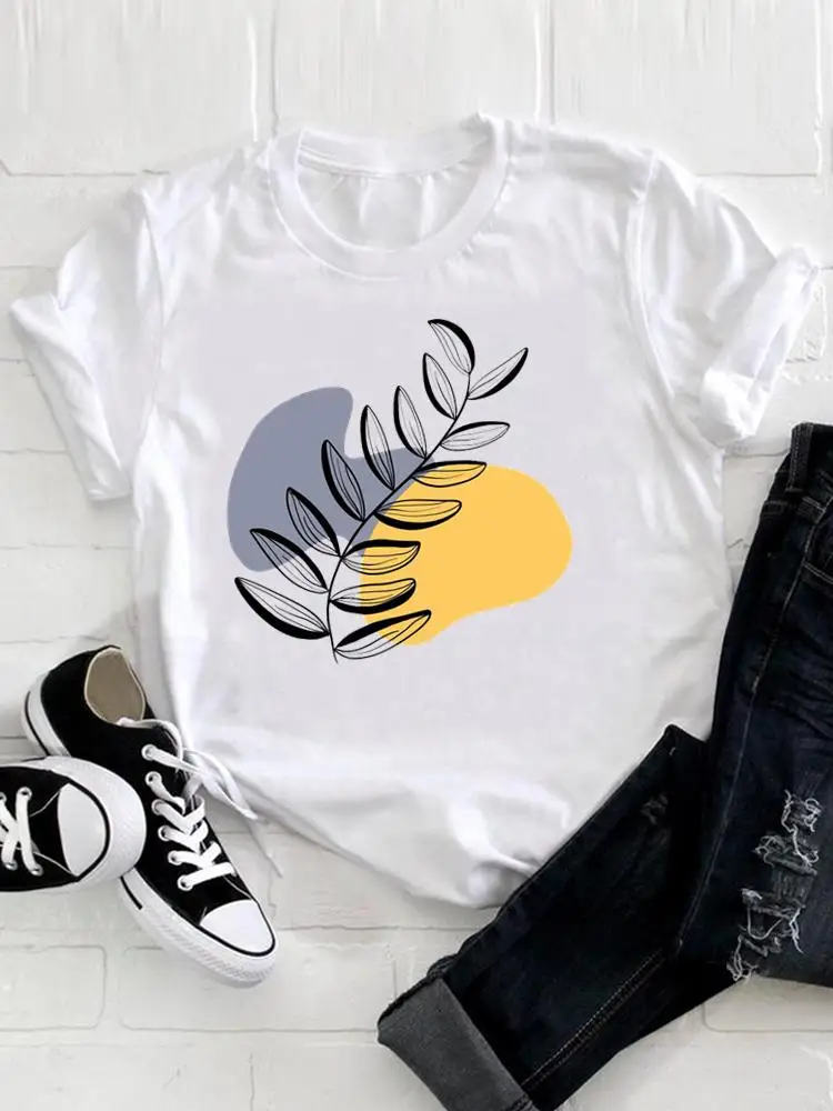 

Watercolor Cute Lovely Trend Women Fashion O-neck T Shirt Clothing Casual Print Top Short Sleeve Lady Graphic Tee T-shirt