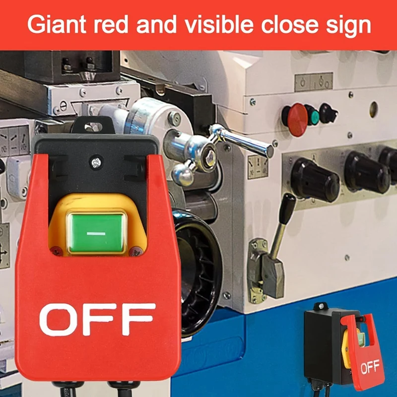 220V Single-Phase On/Off Switch, Safety Switch, Zero Voltage Switch with Socket, Emergency Off Switch EU Plug image 3