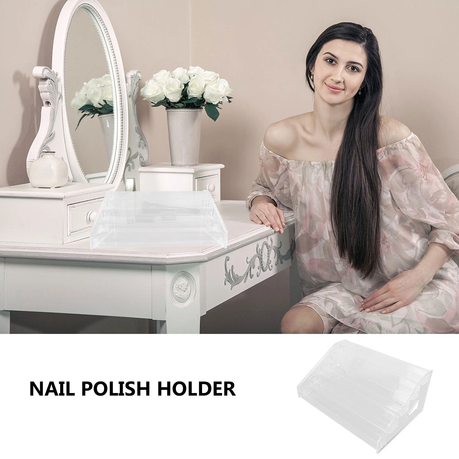 

1Pcs Nail Polish Storage Rack Acrylic Shelf Multi Layers Organizer for Lipsticks Essential Oils Stamps Easy Installation Home