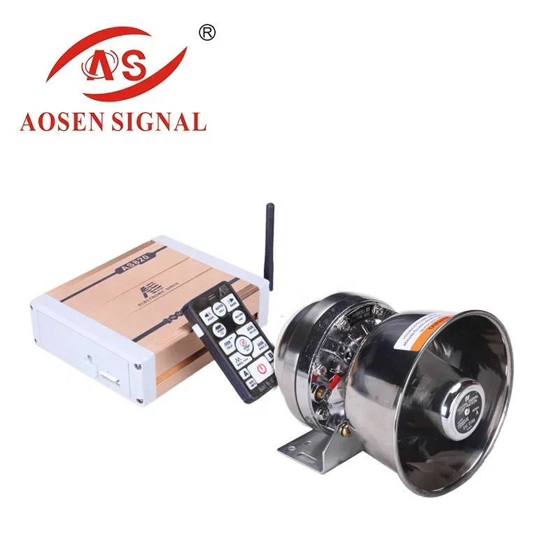 AS-820 300W/600W 電子オートサイレンホーンアラームブザー スピーカー（サイレン付き）スクエアカー、消防車用