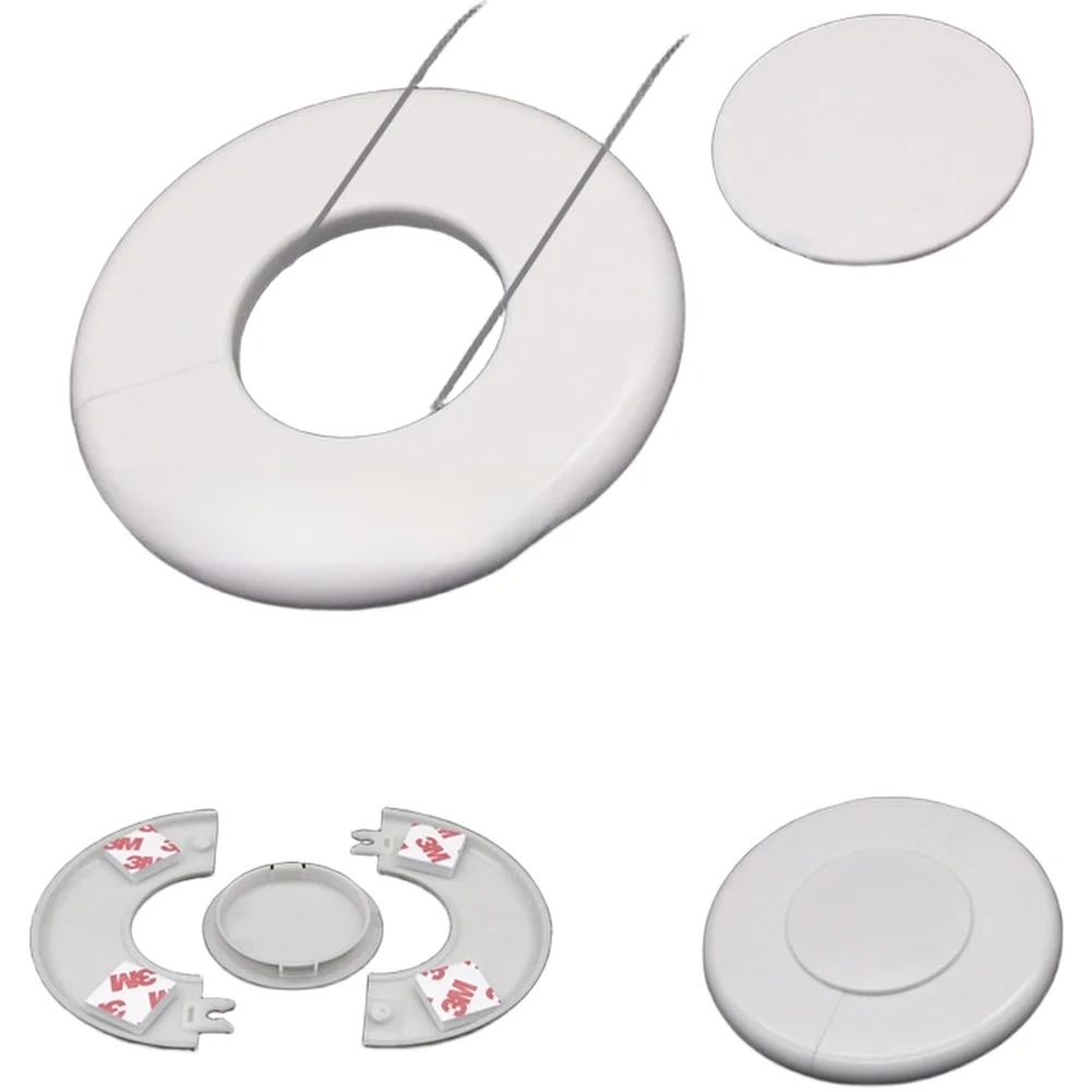 ABS Wall Hole Cover for Split AC Systems with Split Design and Removable Central Cap to Support Pipe or Cable Management
