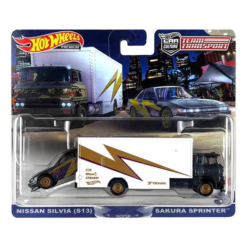 

Hot Wheels 1/64 Team Transport Cars NISSAN SILVIA S13 & SAKURA SPRINTER Collection Metal Diecast Model Vehicles FLF56