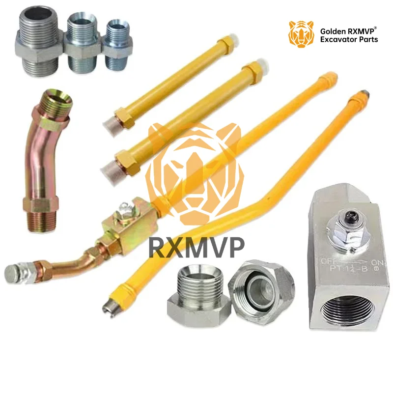 Excavator Parts For Crushing Hammer Small Arm Iron Pipe Assembly Crushing Gun Head Crushing Hammer Pipeline Quick Connect Pipeli