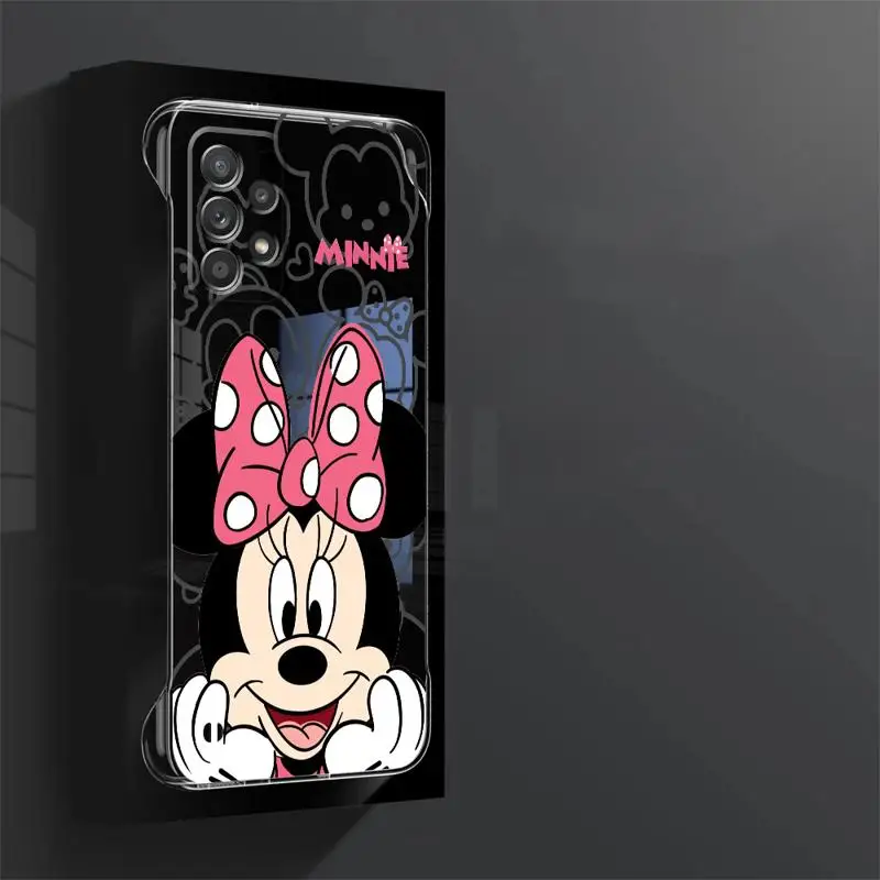 Cute Minnie Mickey Mouses phone case for Samsung Galaxy A52 A14 A51 cases A13 A55 A52s A15 A53 borderless cooling clear funda