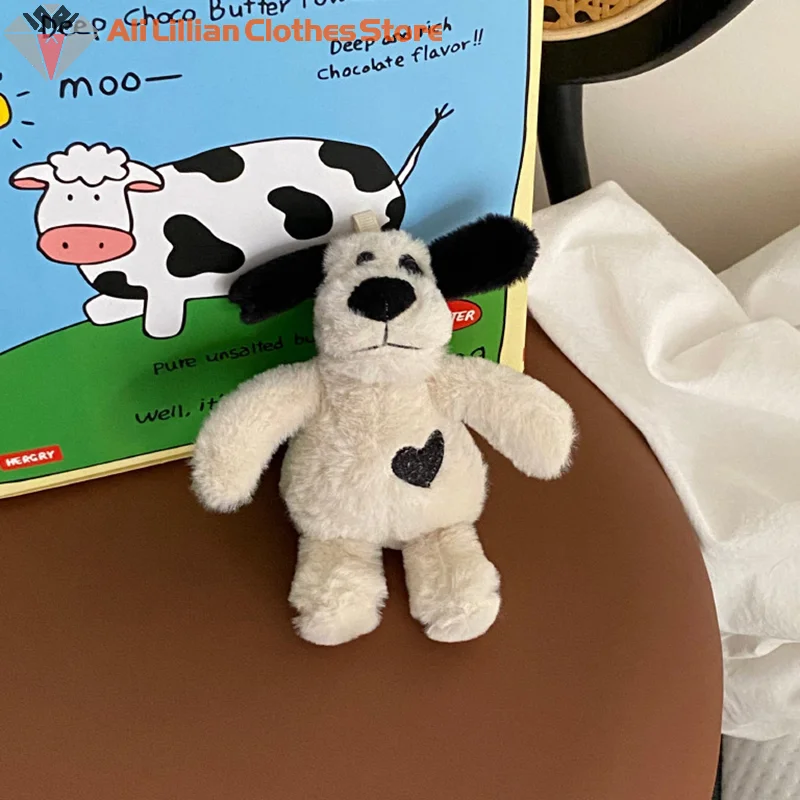 New Cute Plush Black Love Puppy Keychain Toy Stuffed Animal Puppy Doll Toys Backpack Bag Pendant Hanging Girl Gifts