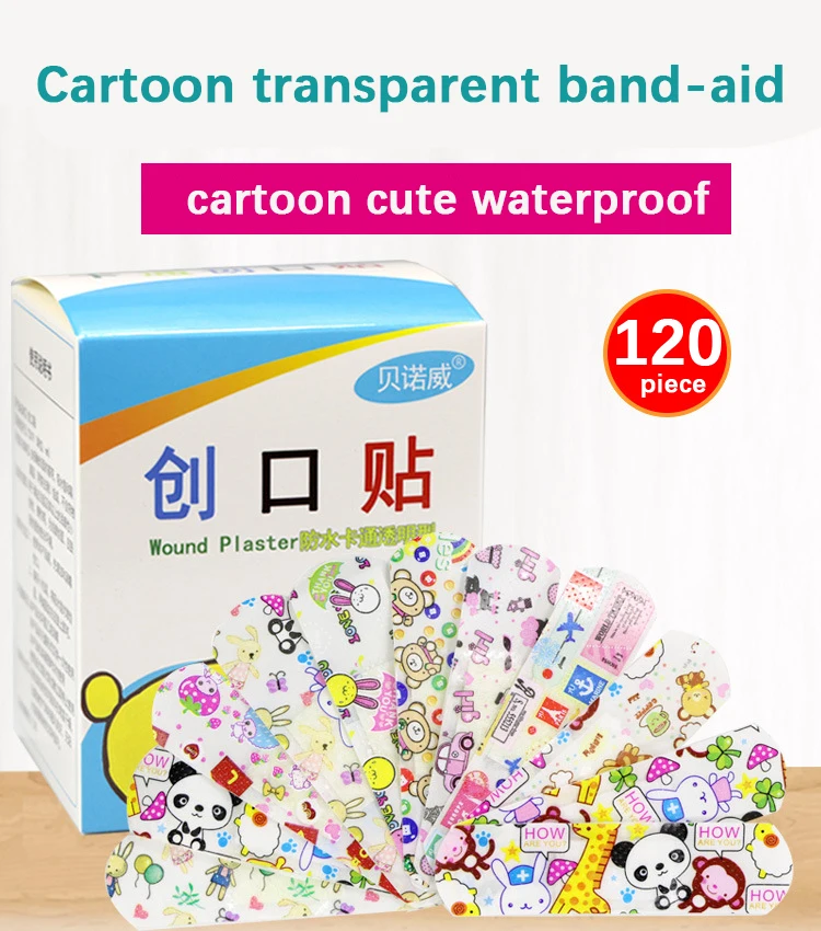 【120piece】Cartoon Band-Aid Girl Cute Korean Style Adult and Child Mini Breathable Waterproof Hemostatic Band-Aid OK Bandage