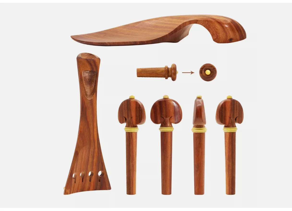 

4/4 Full Size Violin Accessories Kit Rosewood Pegs Tailpiece one set