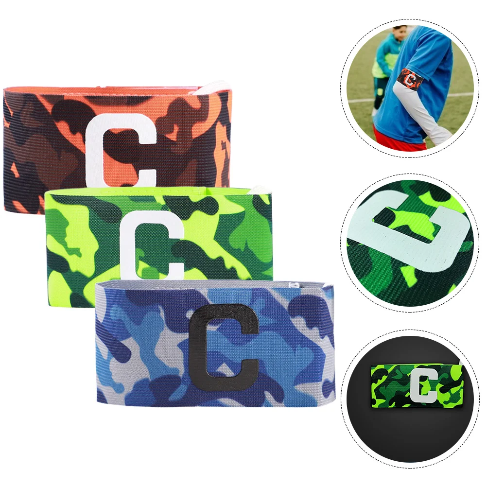

3Pcs Football Captain Arm B Elastic Adjustable Sports Strap Night Running Gear Portable Armb Outdoor Accessories