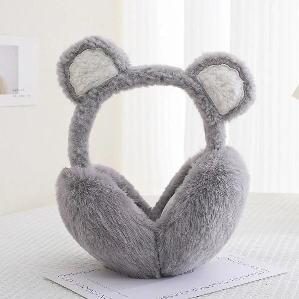 Cute Warm Plush Earmuffs Fluffy Adjustable Earflaps Casual Soft Ear Warmer for Men Women