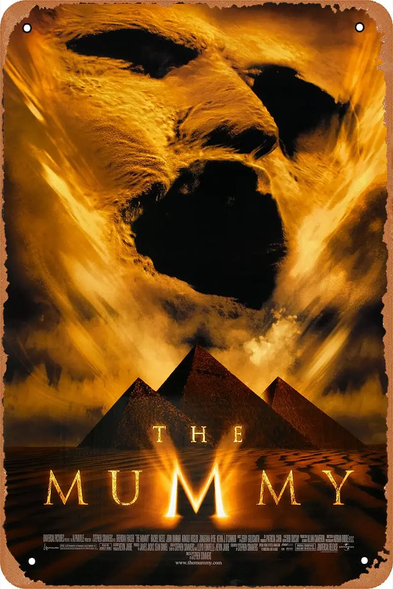 The Mummy Movie Poster Vintage Metal Tin Sign for Man Cave Wall Home Cafes Bar Wall Decor 12x8 Inch