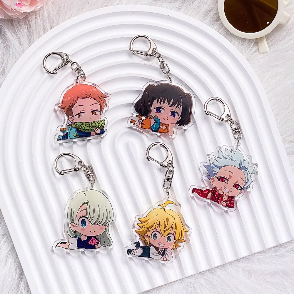 Anime Characters The Seven Deadly Sins Acrylic Keychain Accessories Bag Charm Cute Backpack Pendant Keyring Gifts For Friends