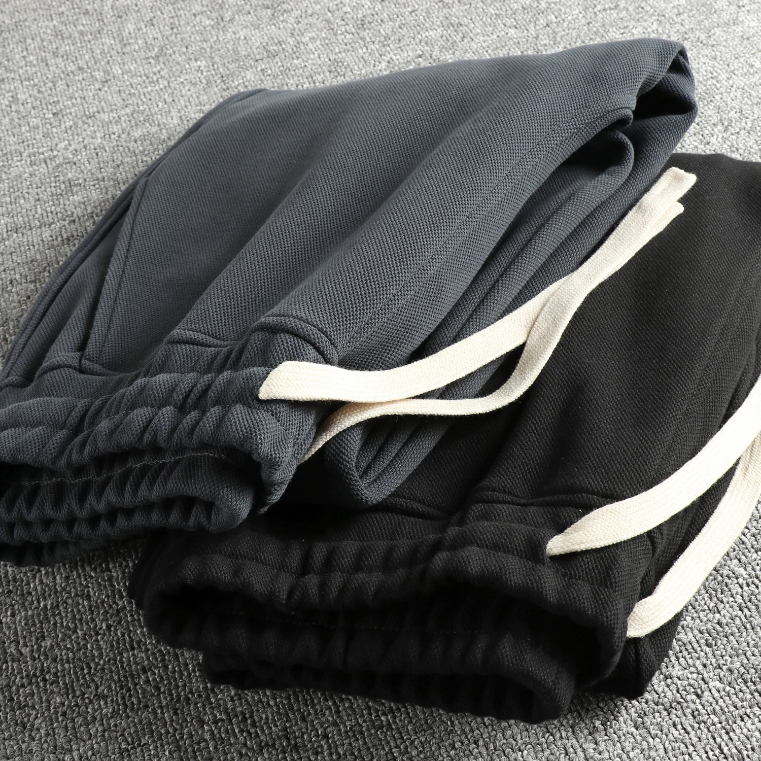 Autumn Winter New American Retro Thick Knitted Sweatpants Men's Simple Elastic Waist Drawstring Sport Casual Ankle-tied Pants