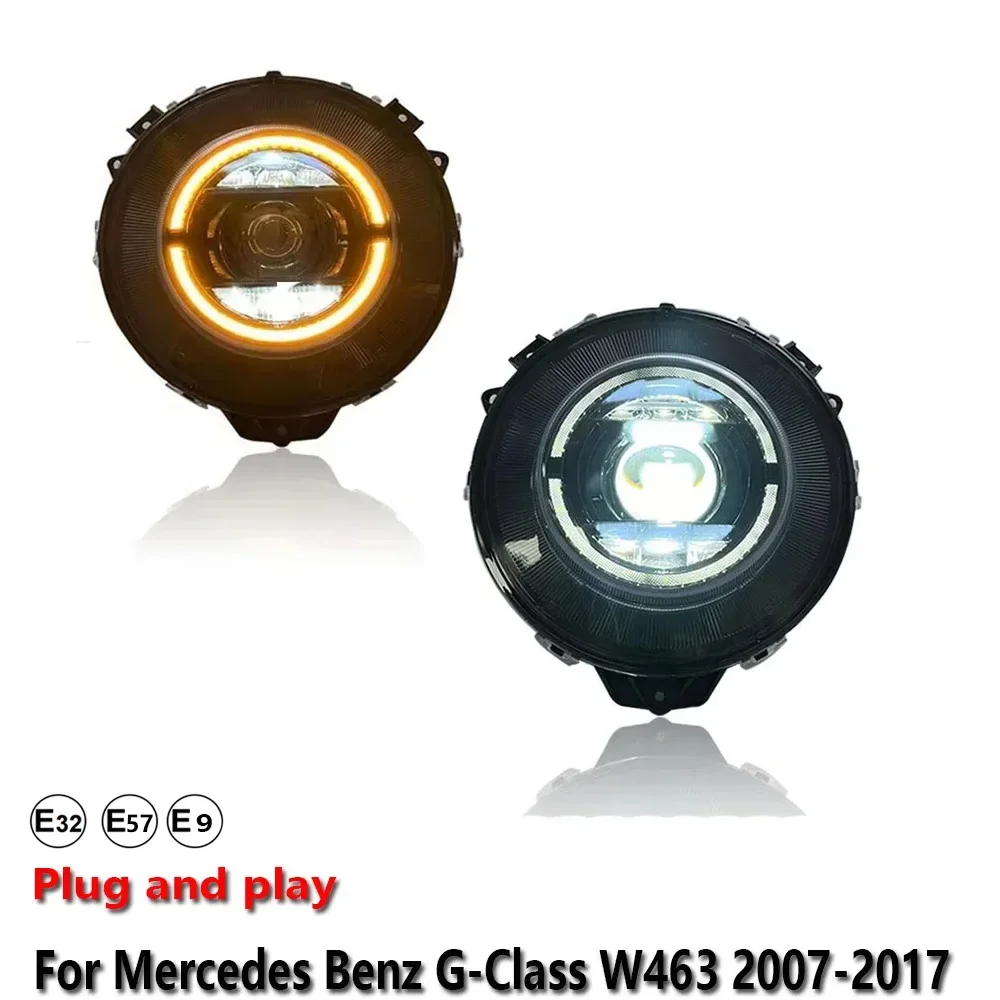 KQX Car Accessories LED Headlight Light For Benz G-Class W463 2007-2017 DRL Projector Front Headlamp Turn Signal Lamp Plug and P