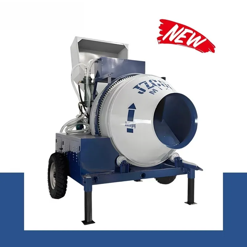 Heavy Duty DHL Diesel Concrete Mixer 500L Large Capacity Mobile Cement Mixer Machine With Hydraulic Lifting Hopper
