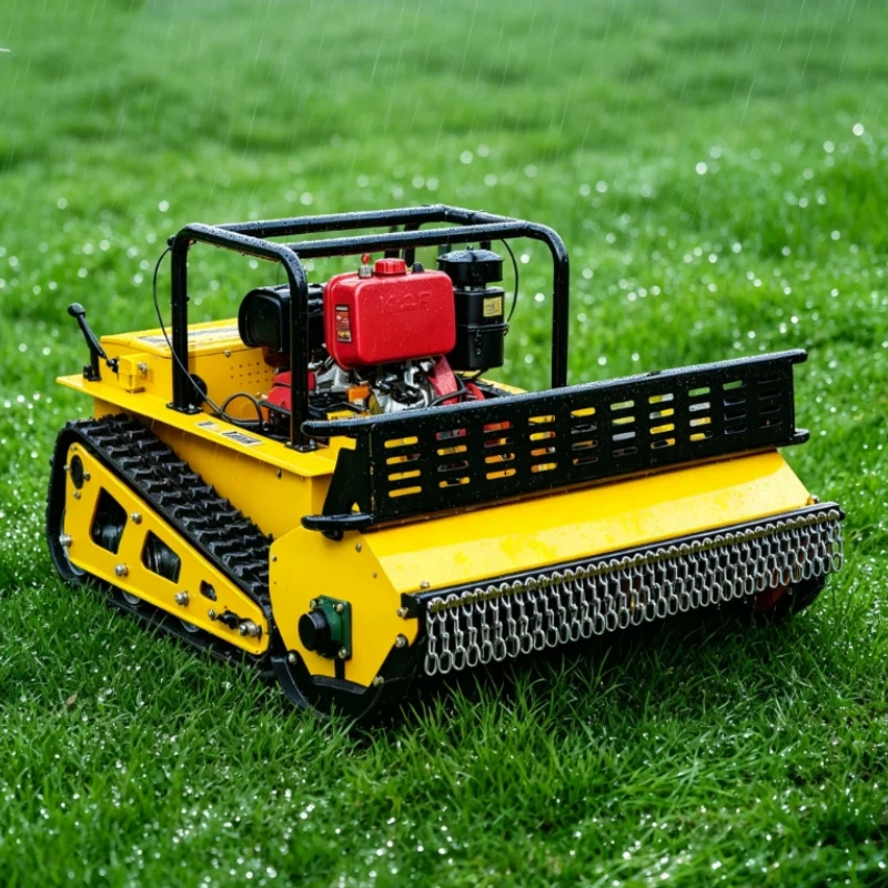Diesel Remote Controlled Tracked Grass Mulcher Multifunction Crawler Flail Lawn Mower 1000mm 1200mm Cutting Width Customized