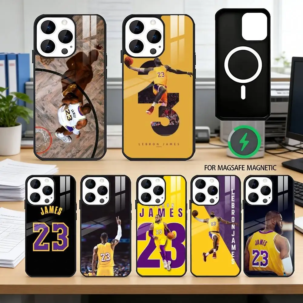 

L-LeBron James-S 23 Phone Case For iPhone17,16,15,14,13,12,11 Plus,Pro Magnetic with Magsafe Wireless Charging