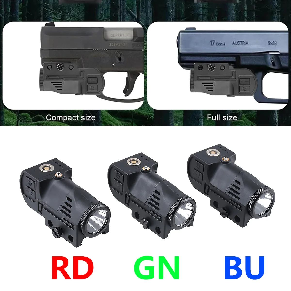 Taktische CLL105 Kombinierte Taschenlampe mit Laservisier für Airsoft-Pistolen, Scout Light für Glock 17 mit Magnetladefunktion – Detail 1