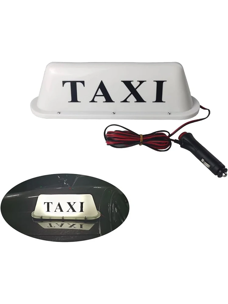 12V Car Roof 350mm Large TAXI Sign Light 3-Meter Connecting Line TAXI Cab Roof Top Illuminated Sign with Magnetic Base