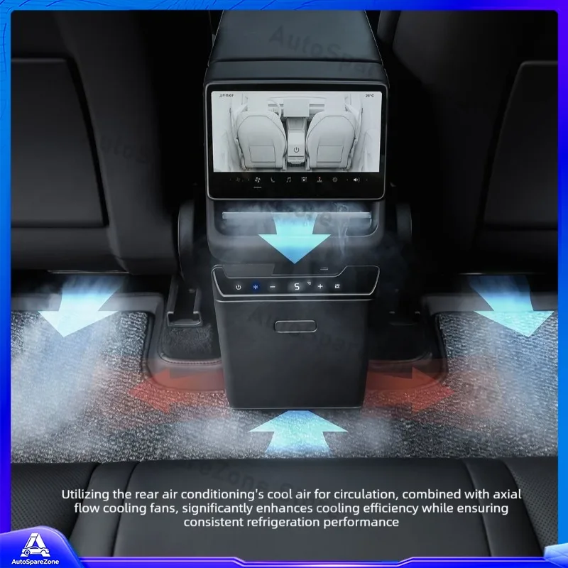Applicable for Tesla Refreshed Model Y 12V Portable Mini Car Refrigerator Dual Cooling Heating Function Fridge Freezer 3.6L - Image 2