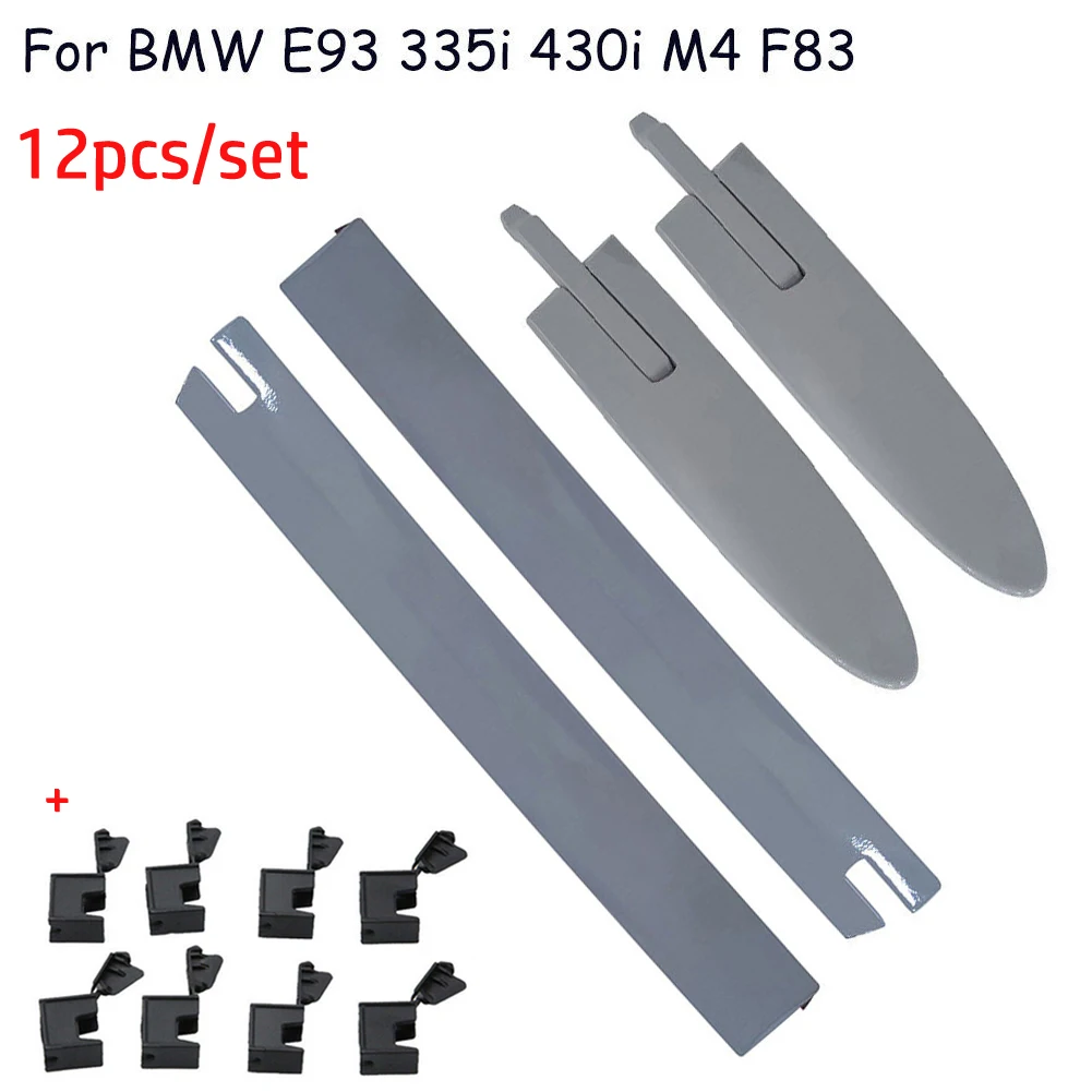 Part Hinge Cover Top 12x Accessories Left Plastic Right Roof Clip For BMW E93 335i 430i Hinge Cover Durable