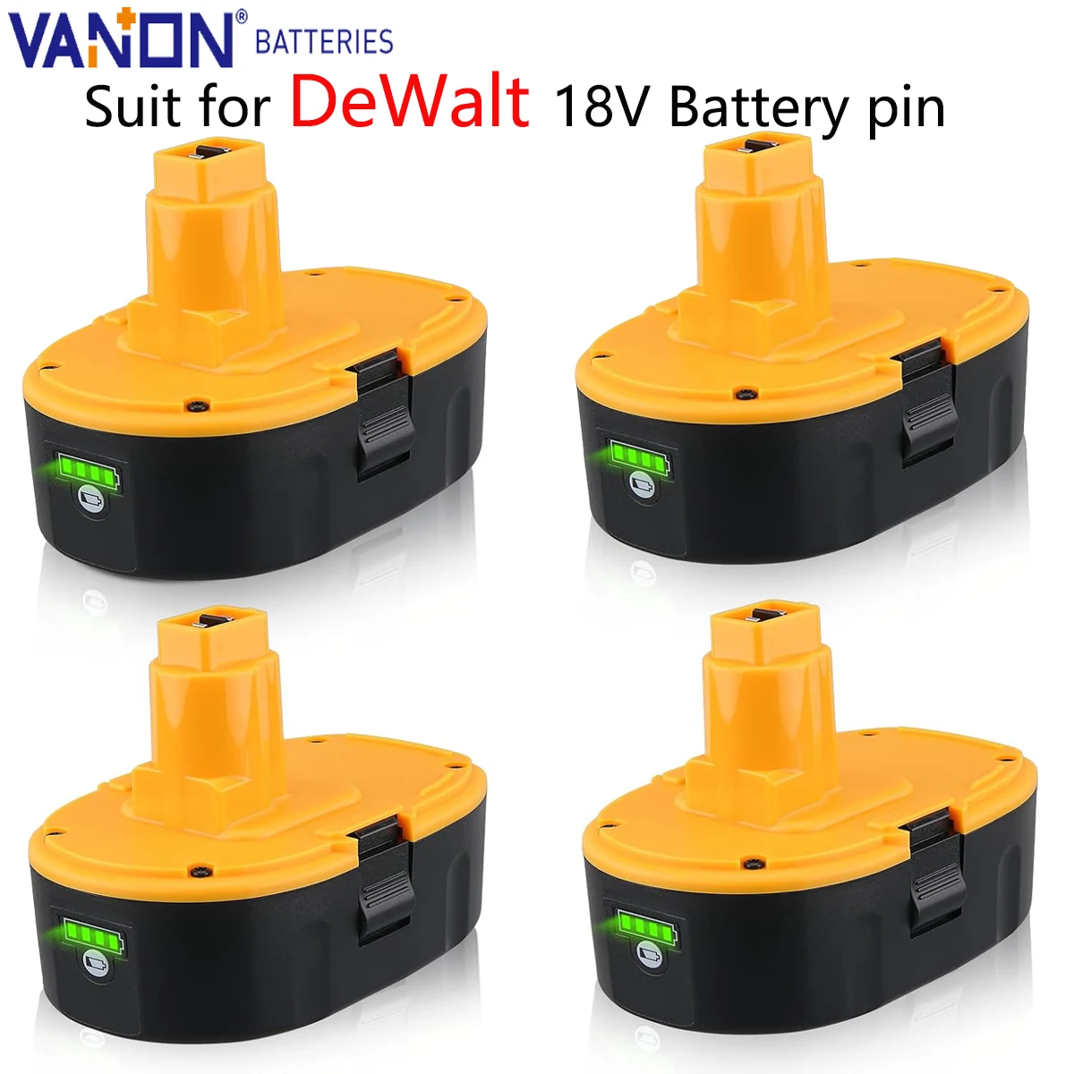 

Vanon DC9096 6.0Ah 4Pcs 18V Lithium Battery Replace for DeWalt DC9098 DC9099 DW9095 DW996 DW9098 DE9038 Cordles Tool Battery pin
