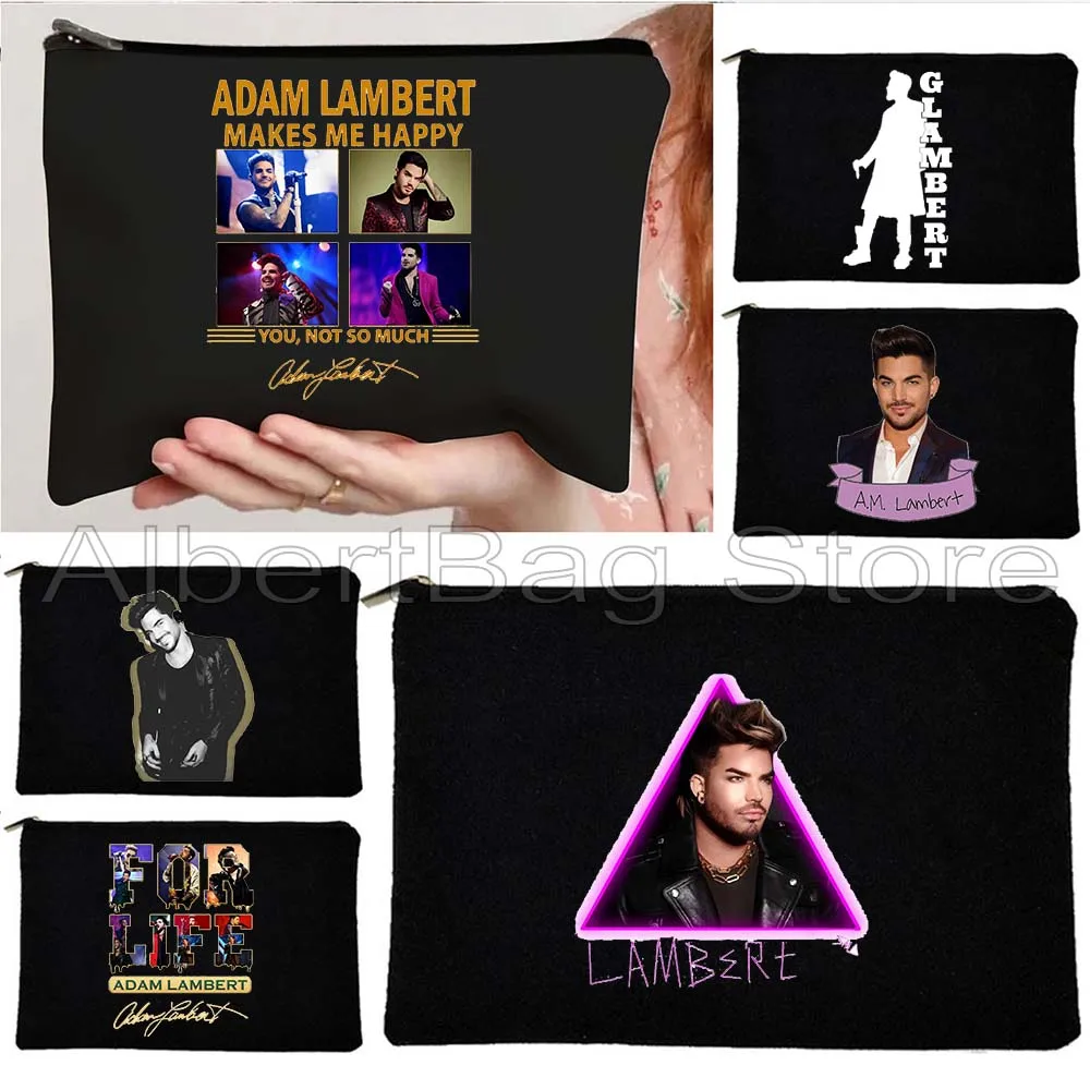

Adam Lambert Singer Poster Music Fan Cute Gifts Canvas Cosmetic Bag Makeup Toilet Bag Pencil Case Zipper Pouch Key Coin Purse