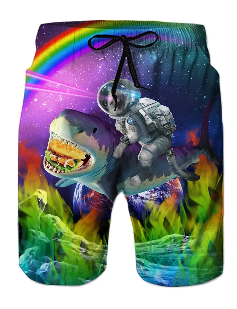 3D Printed Funny Animal Cat Pattern Beach Shorts For Men New In Plus Size Swim Board Shorts Para Hombre Mens Surfing Ice Trunks