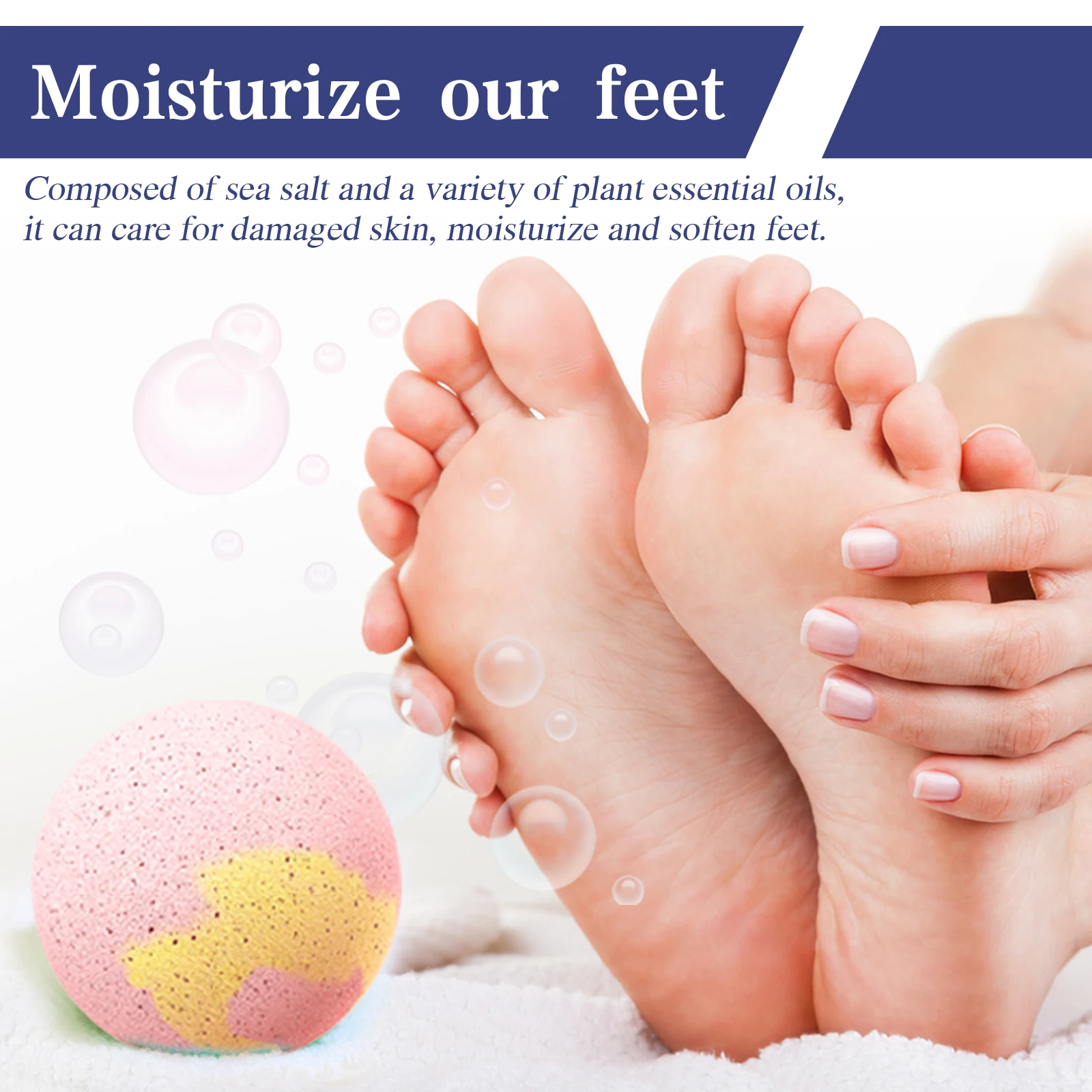 Foot Soak Bath Bombs Bubble Bath Ball Natural Deep Moisturizing Soothing Relaxing Foot Spa Gentle Skin Care Home Foot Bath Treat
