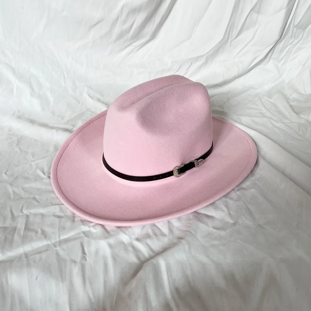 Vintage Western Cowboyhoed Voor Heren Gentleman Lady Jazz Cowgirl Met Leer Brede Rand Cloche Kerk Sombrero Hombre Caps