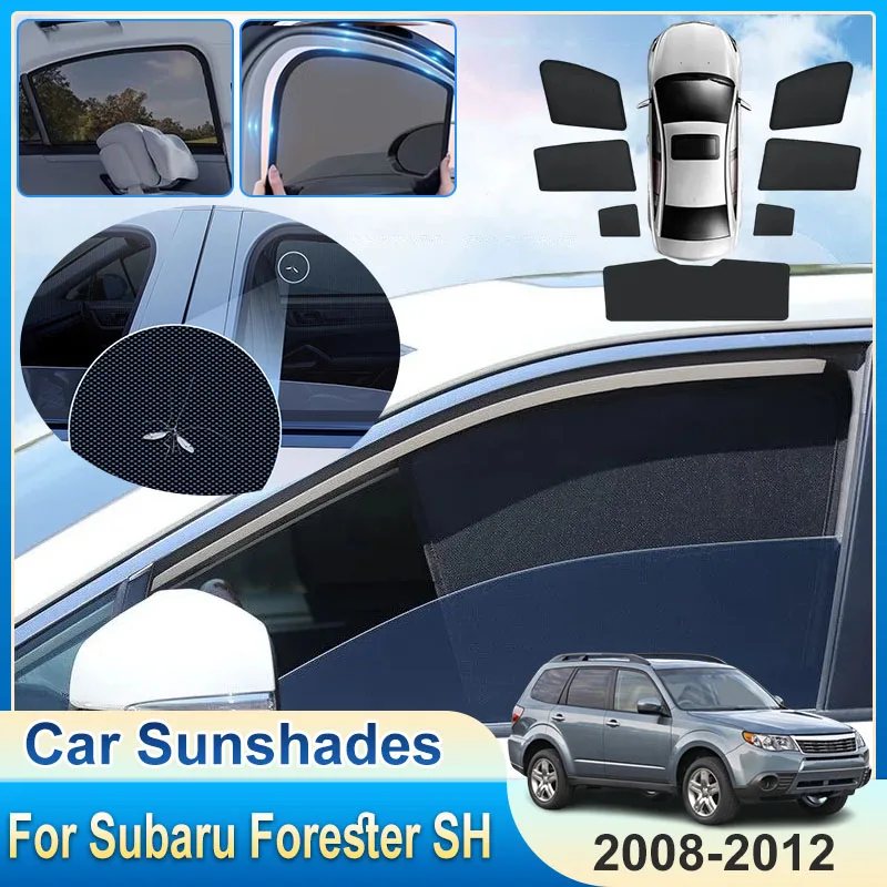 

Для Subaru Forester SH 2008-2012: Аксессуары, шторки на окна автомобиля, защита от УФ-лучей, магнитные солнцезащитные козырьки, автомобильные аксессуары
